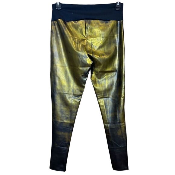 Assets by Spanx Green & Gold Faux Leather Legging NWOT Size XL - Picture 2 of 3